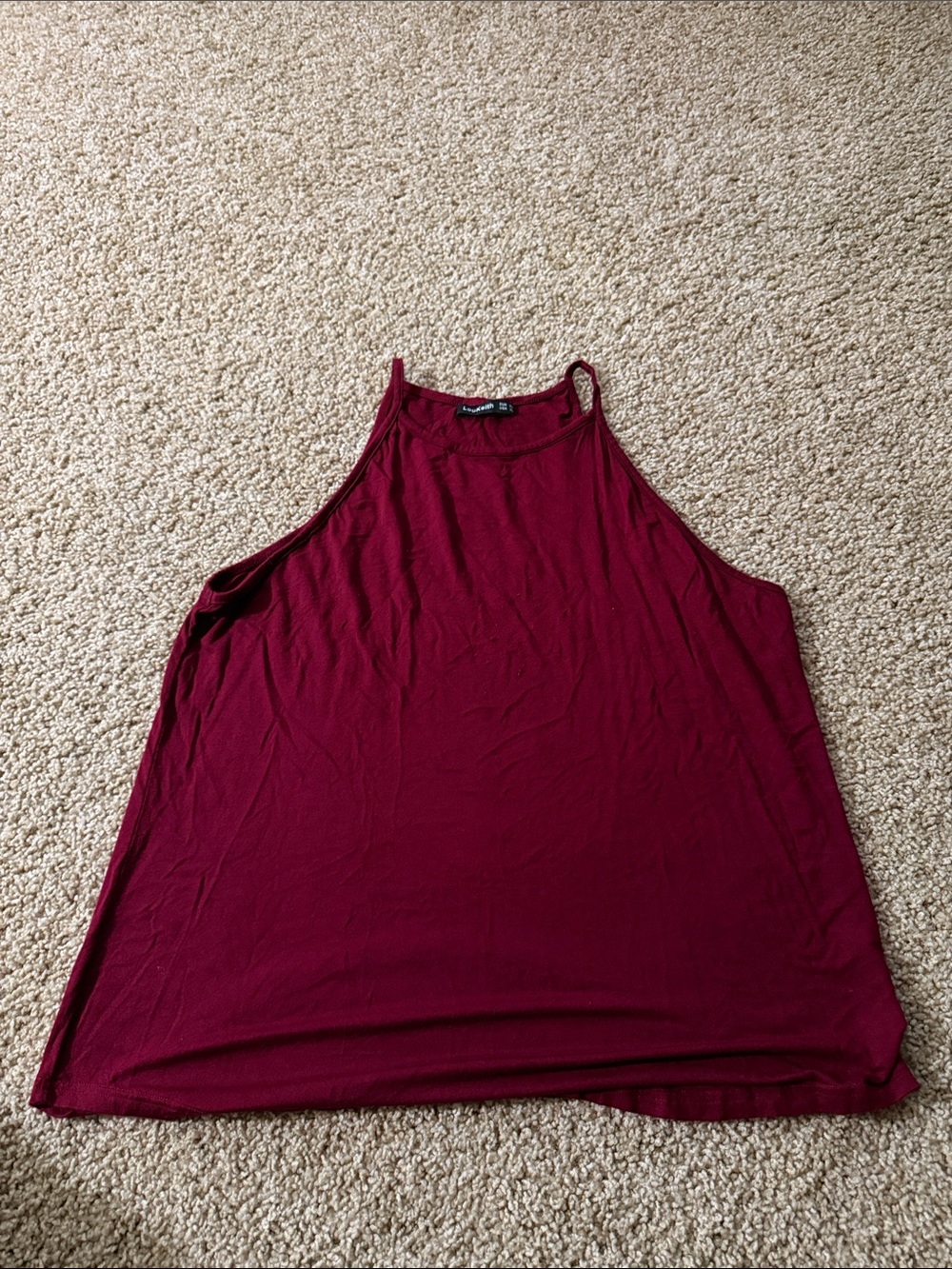 Windsor Burgundy High-Neck Tank Top